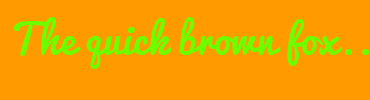 Image with Font Color 6BFF00 and Background Color FF9B00